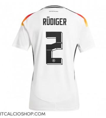Germania Antonio Rudiger #2 Prima Maglia Femmina Europei 2024 Manica Corta